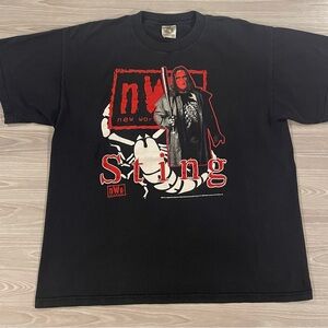 Vintage 1998 WCW NWO Sting The Stinger Pro Wrestling T-Shirt Black Mens Size 2XL